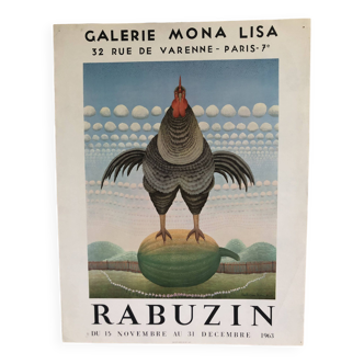 Affiche Rabuzin Galerie Mona Lisa Paris 1963