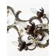 Contemporary brunito and rush florentine wrought iron wall lamp with floreal crystals