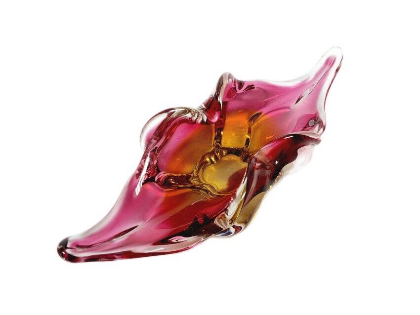 Decorative bowl by J. Hospodka for Chribska Glassworks, Czechoslovakia, 1960s