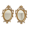 Paire de miroirs dorés style rocaille, années 1970