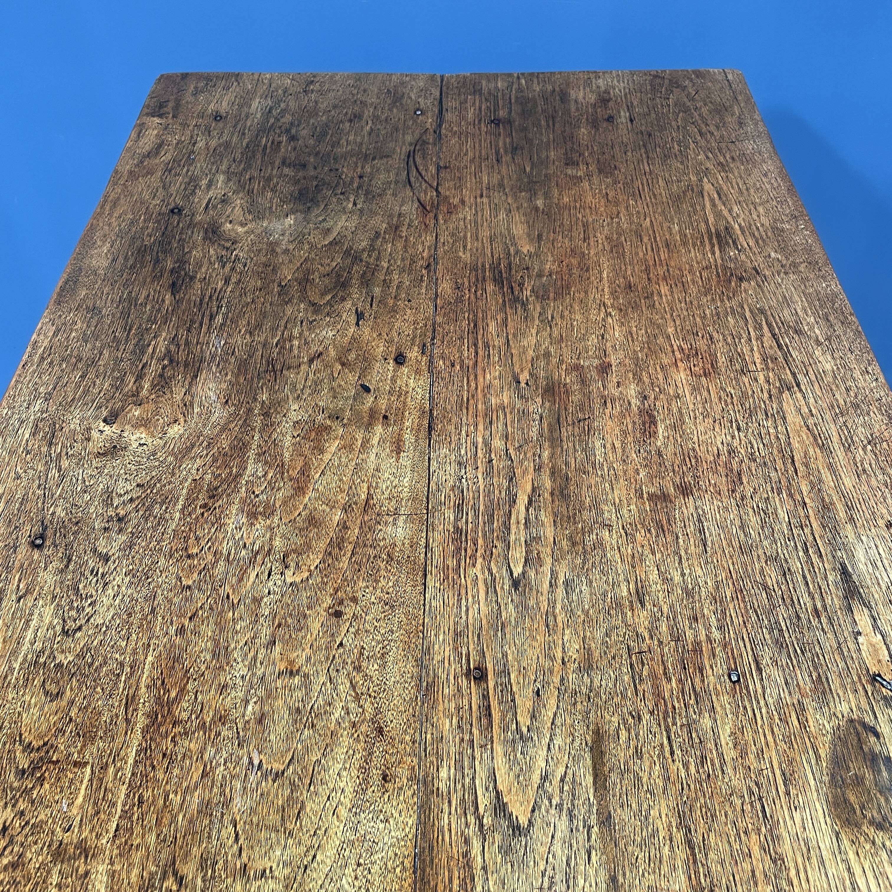 Rustic french farmhouse dining table made of oak and elm