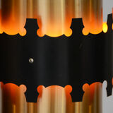 Copper colored aluminum pendant light by Coronell Electro, Denmark 1960