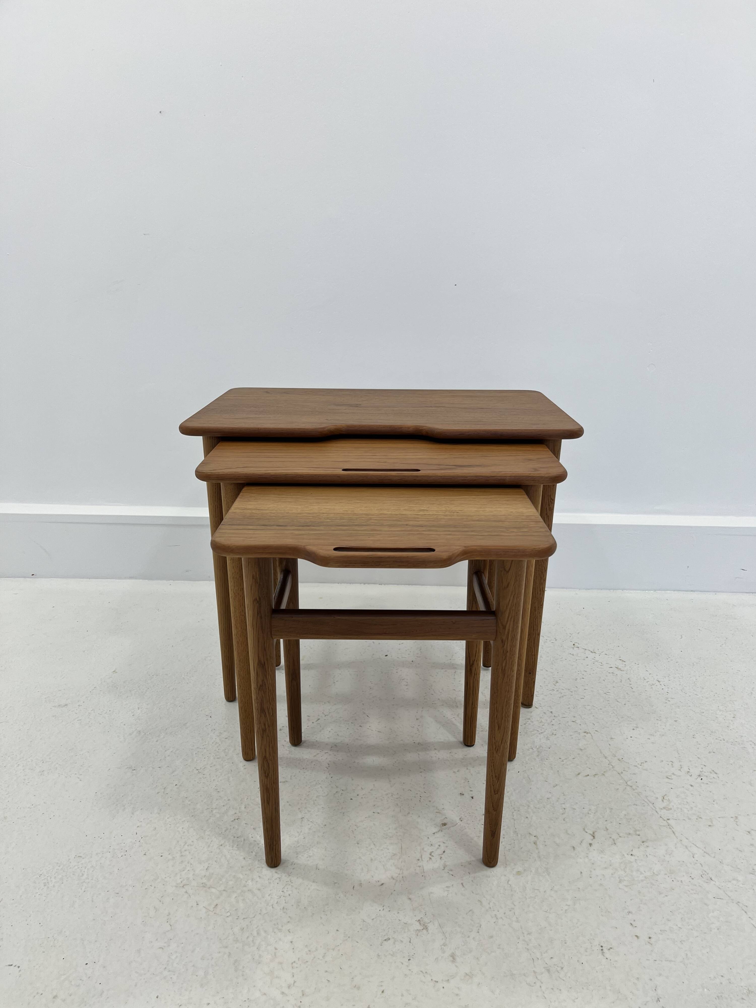 Danish Teak Nesting Tables by Kurt Østervig for Jason Møbler, 1960s, Set of