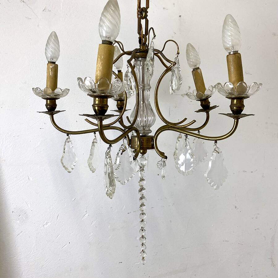Early 20th century chandelier in bohemian crystal
