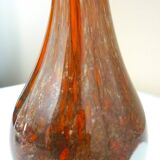 Art blown glass vase with inclusions of many colors