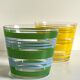 Pair of VINTAGE Silkscreened Glass Plant Pots