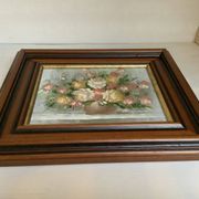 Still life of a bouquet of flowers, oil on canvas, signed.