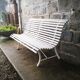 Banc de jardin à lattes vintage