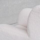 Pair of white boucle danish mid-century armchairs