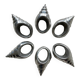 6 silver metal shell napkin rings