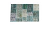 7x10 Green Vintage Patchwork Rug 300x210Cm