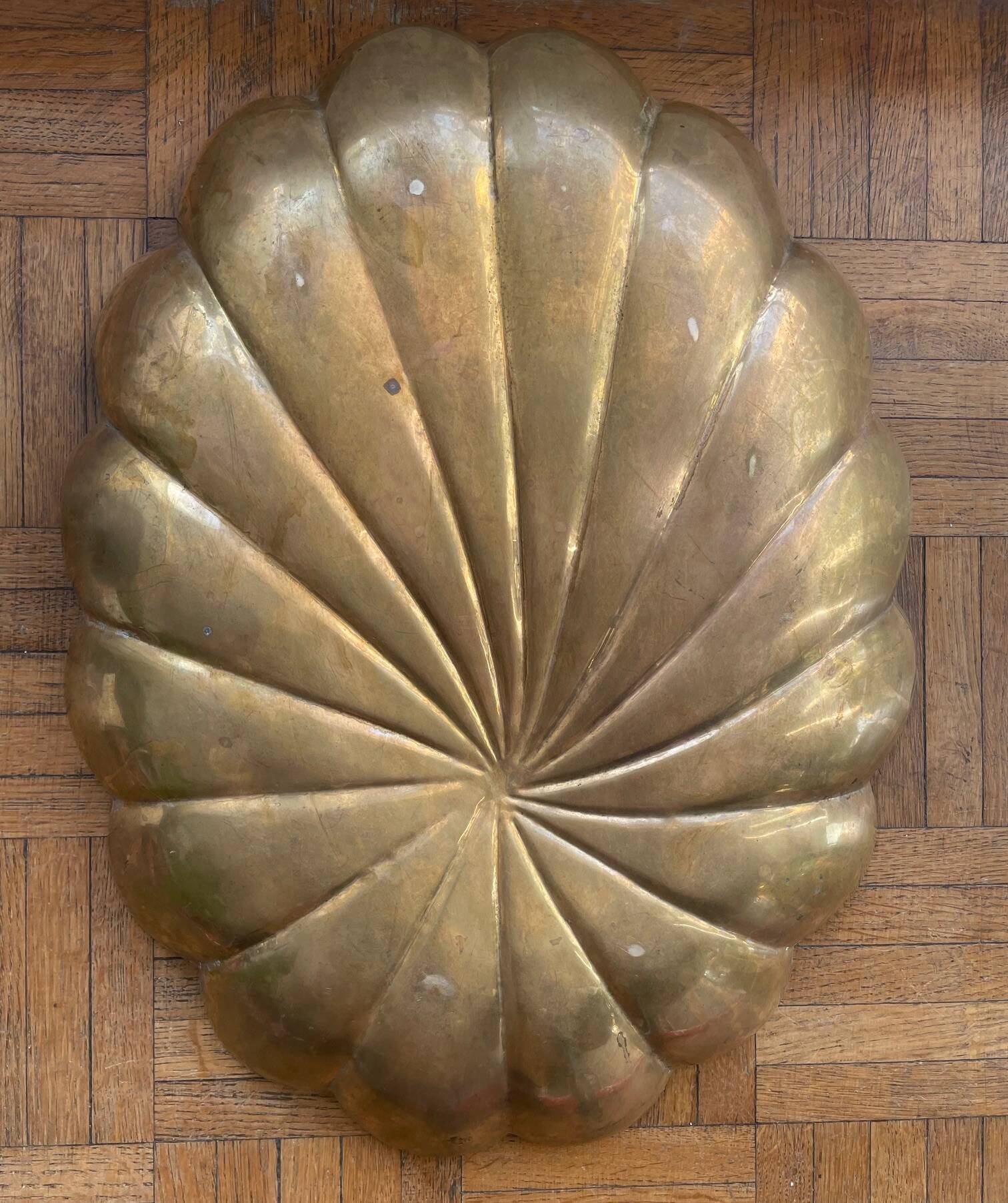 Large brass floral centre table/plateau - Art Deco style (1930/1950)