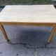 Renovated farmhouse table in raw solid wood with 2 drawers, 1920, 140x80cm.