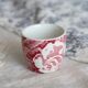 Antique English Burleigh Victorian Chintz Red Earthenware Egg Cup