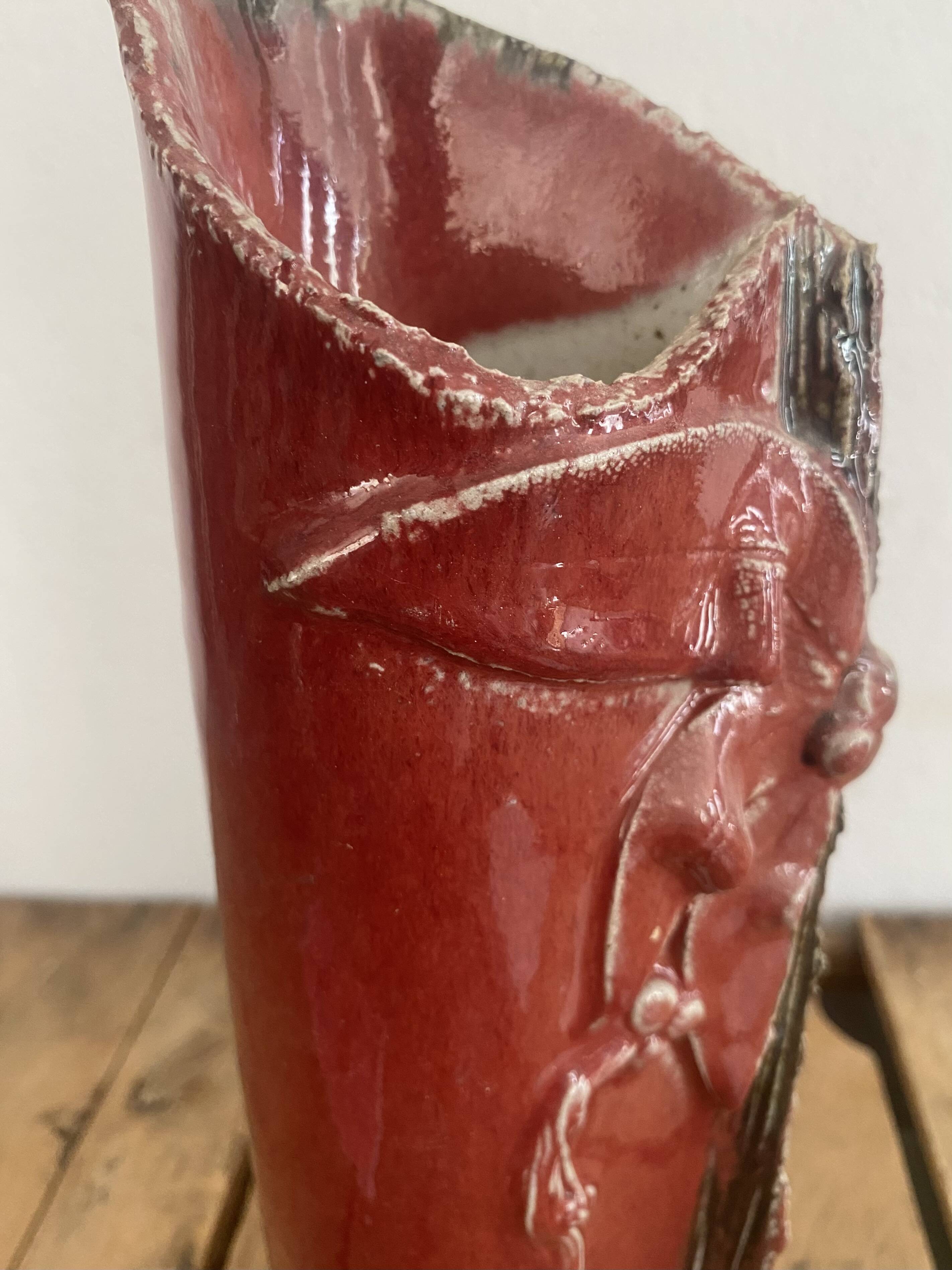 Vase grès vernissé années 80