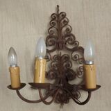 Applique triple française en fer forgé début XXe siècle