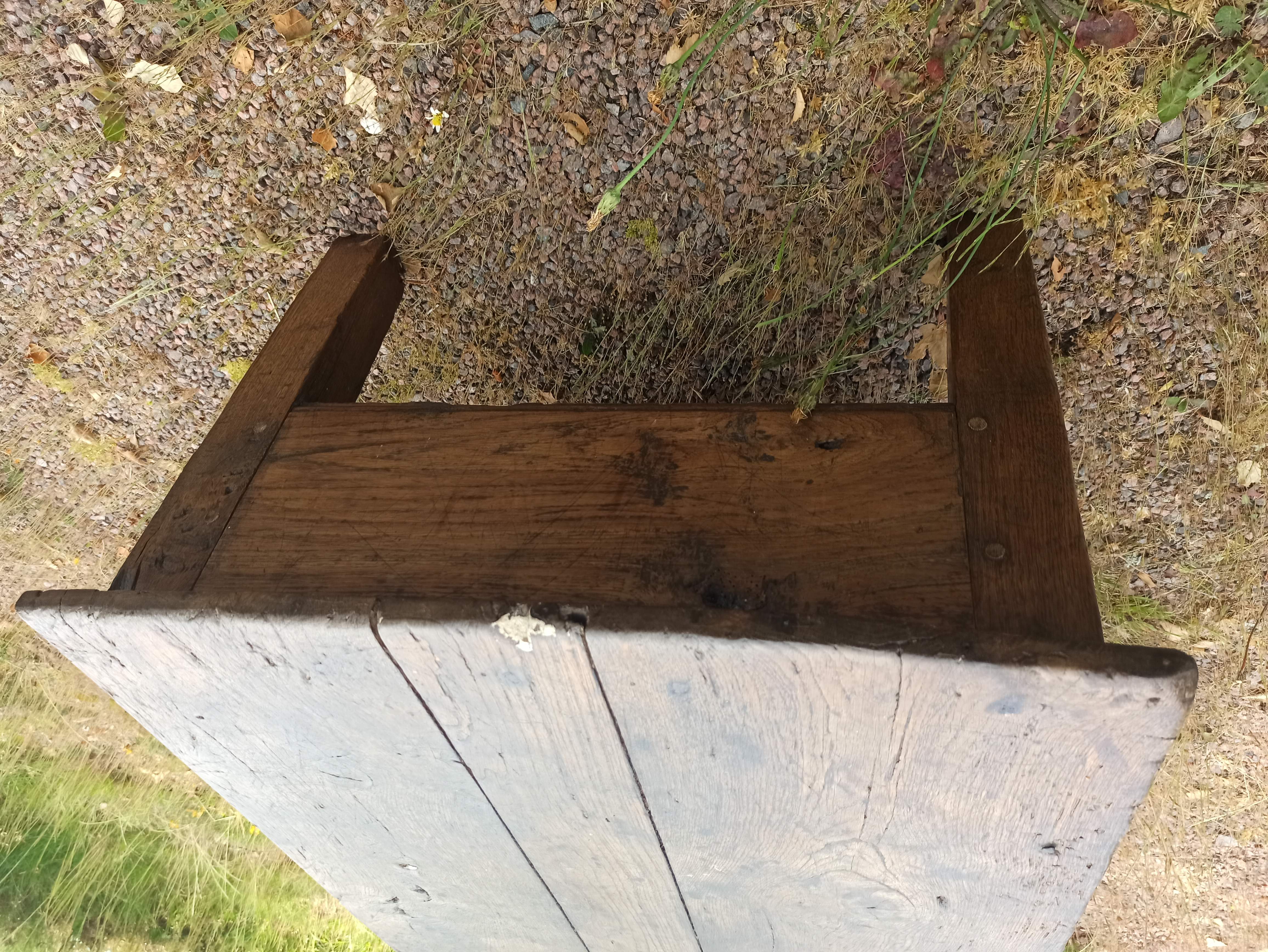 Rustic solid oak coffee table farmhouse initials J C
