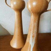 Duo de bougeoirs en grès satiné