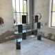 Roche Bobois stone and glass sculpture shelf 1970s