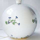 Pair of Royal Lily Aux Barbeaux Porcelain Ball Lamps