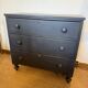 Commode anglaise en bois patiné noir