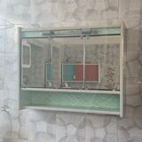 Vintage triptych green wall-mounted toilet cabinet