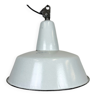 Industrial Grey Enamel Factory Pendant Lamp from Zaos, 1960s