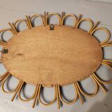Miroir ovale en rotin, 1960