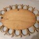 Oval rattan mirror, 1960