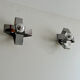 Pair of wall lamps in chromed metal France 1970