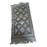Tapis fait main en laine turquoise et beige, neuf