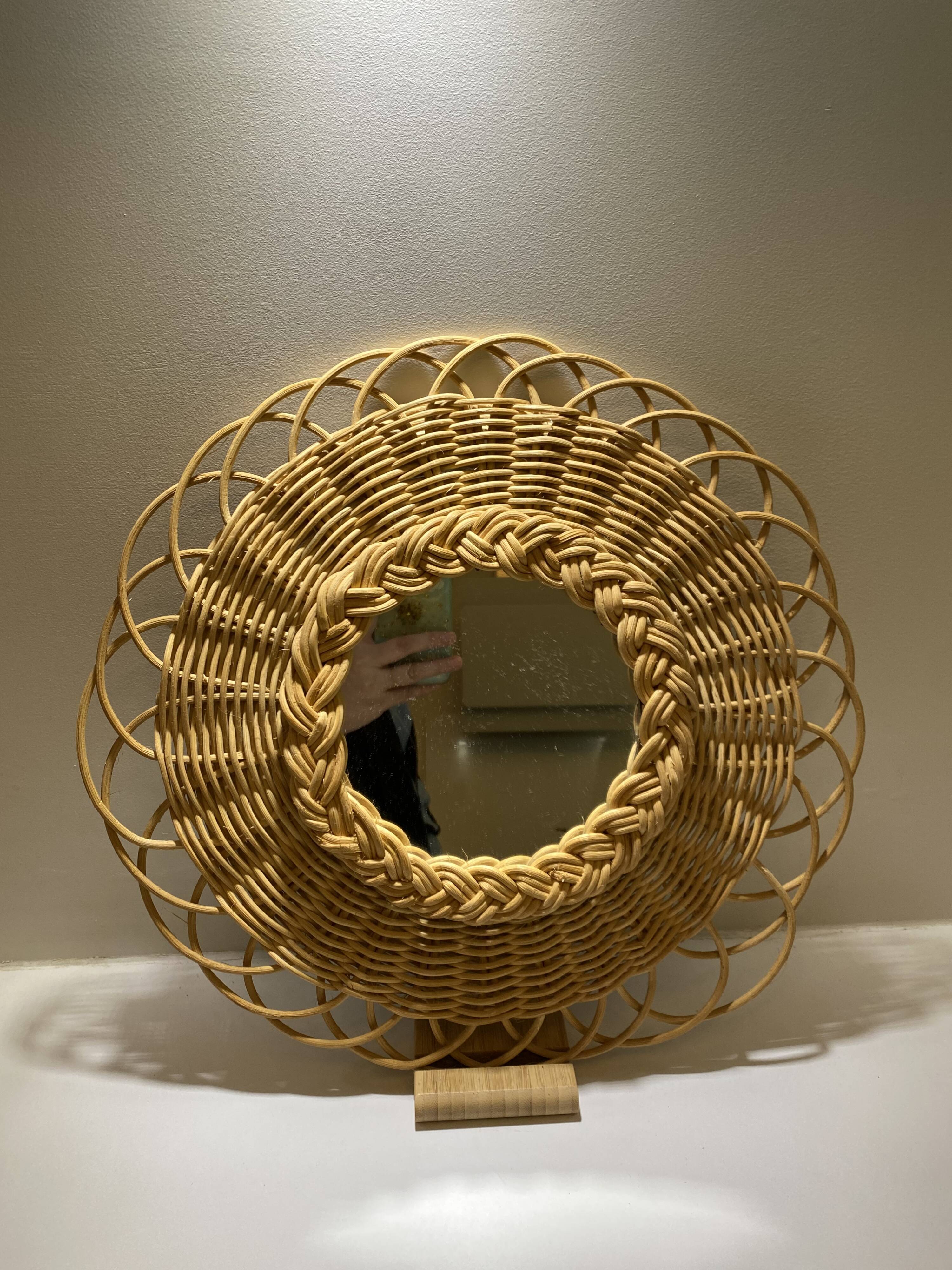 Vintage rattan mirror