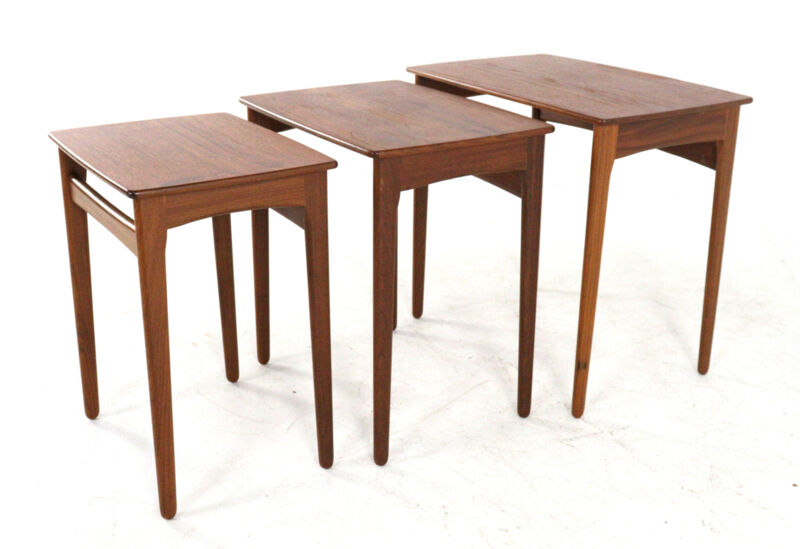 Svend Åge Madsen nesting tables - danish design in teak  mid century modern