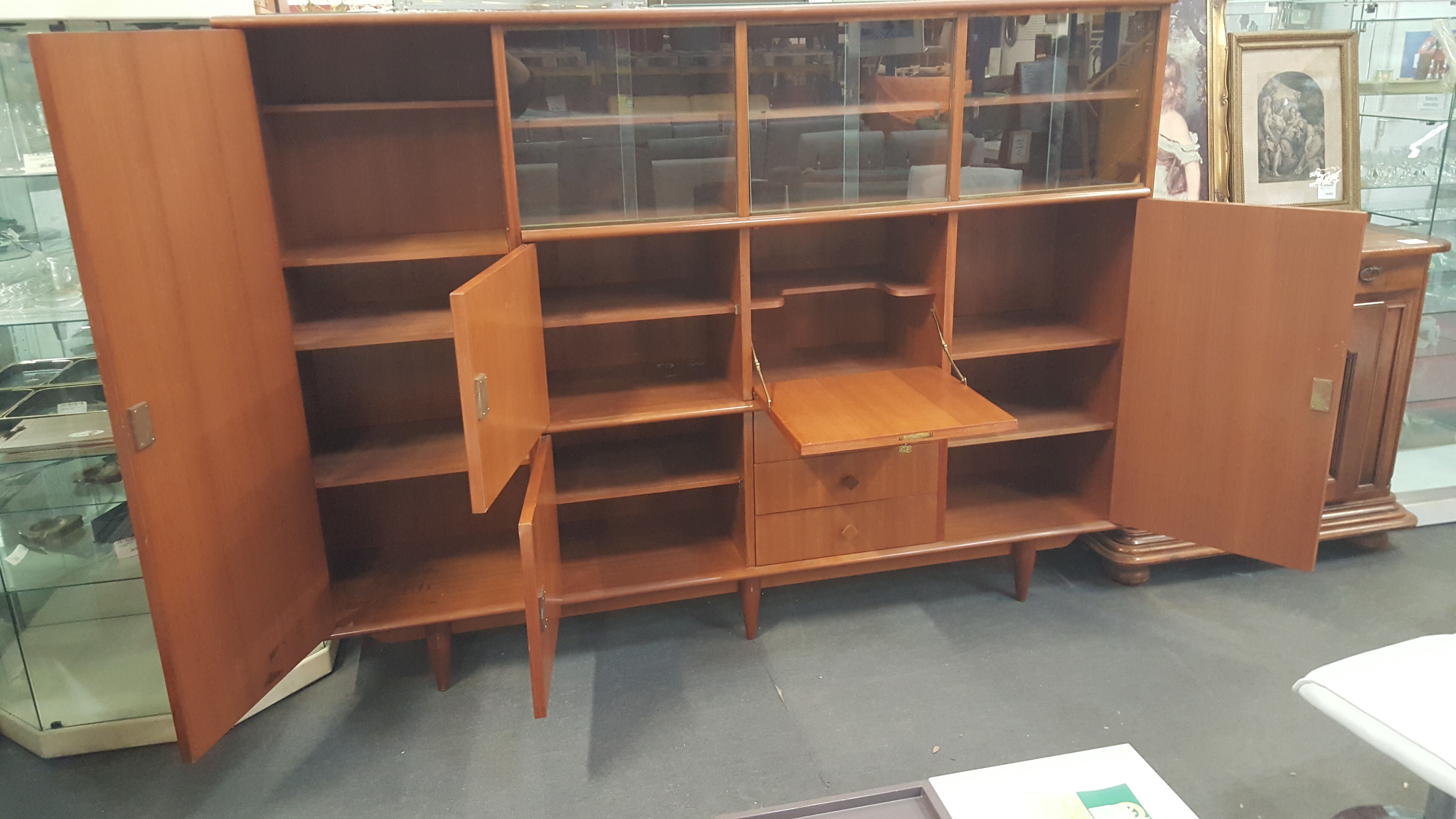 Libary by Gaston Poisson around 1950 teak