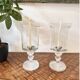 Pair of Lalique FRANCE crystal tealight holders – “Ouragan” model