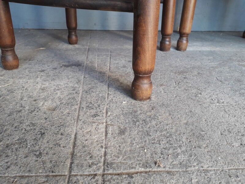 4 modernist chairs design wood and straw era 1960/70