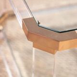 End of couch or in plexiglas and glass - 1970 side table