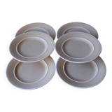 6 beige grosfillex dinner plates Salins France