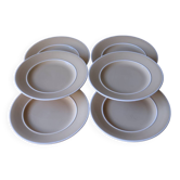 6 beige grosfillex dinner plates Salins France