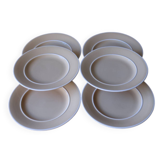 6 beige grosfillex dinner plates Salins France