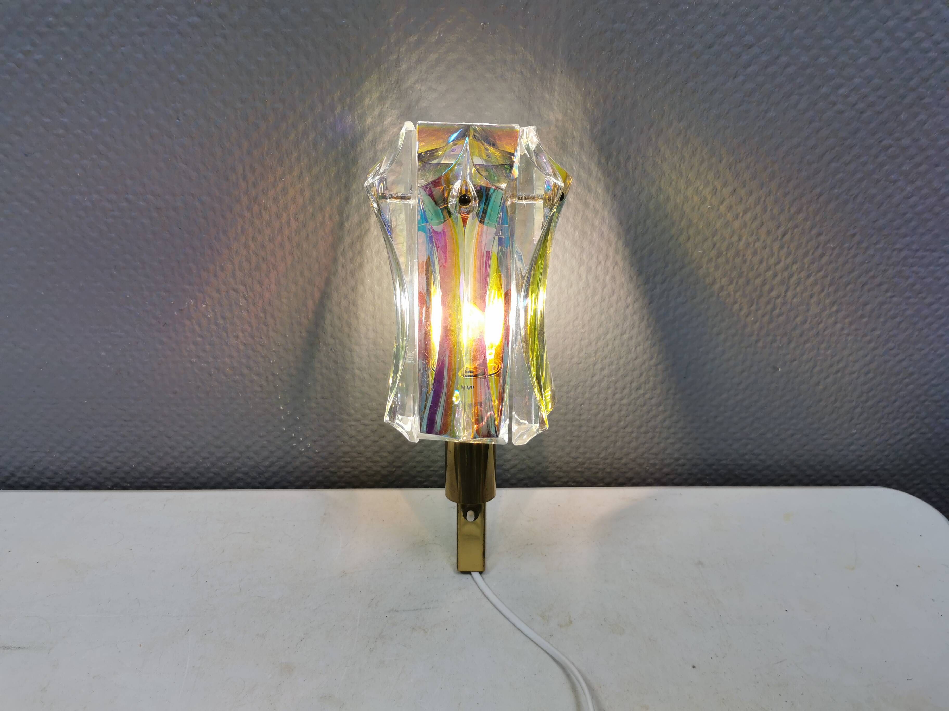Availight wall lamp, transparent glass, rainbow effect hassel & teudt