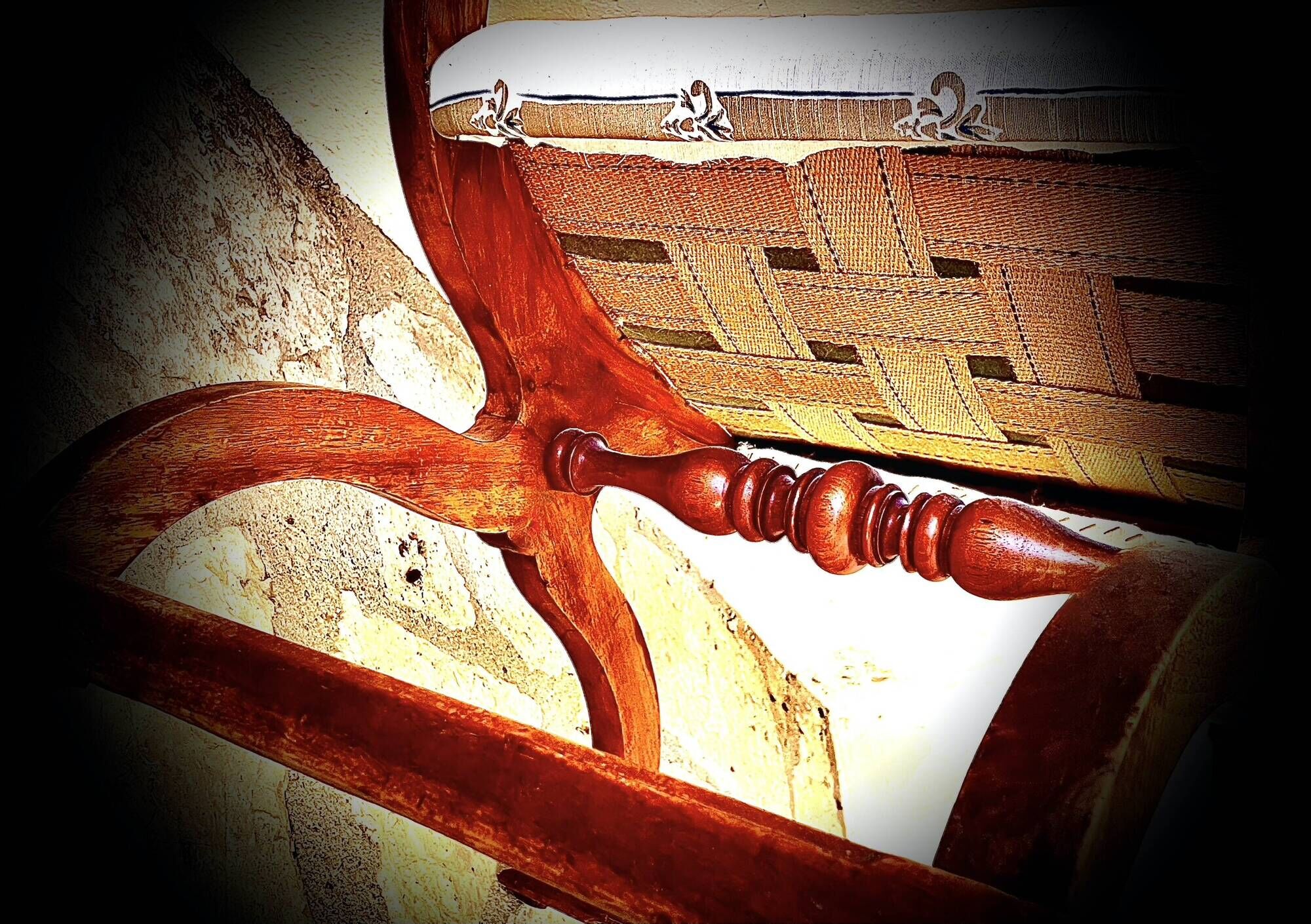 French Empire mahogany office chair with carved detail in the shape of