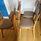 4 Bistro Chairs, Medium Varnished Oak (Baumann), Compass Legs