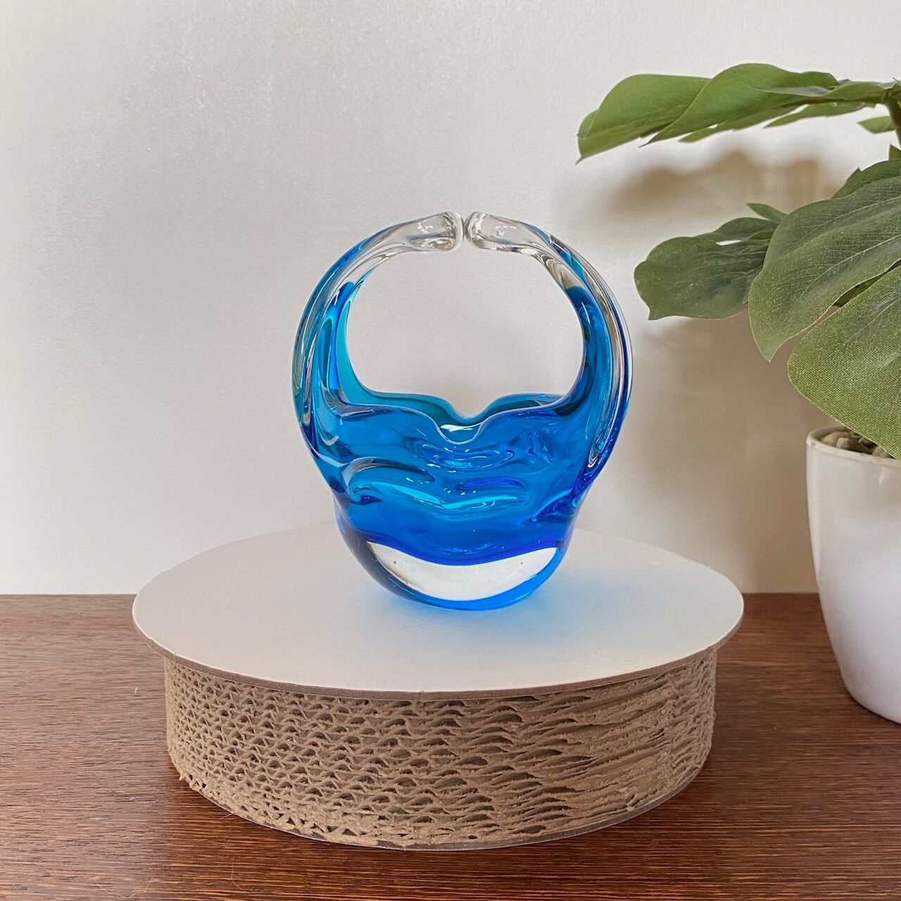 Clear and blue Murano bowl
