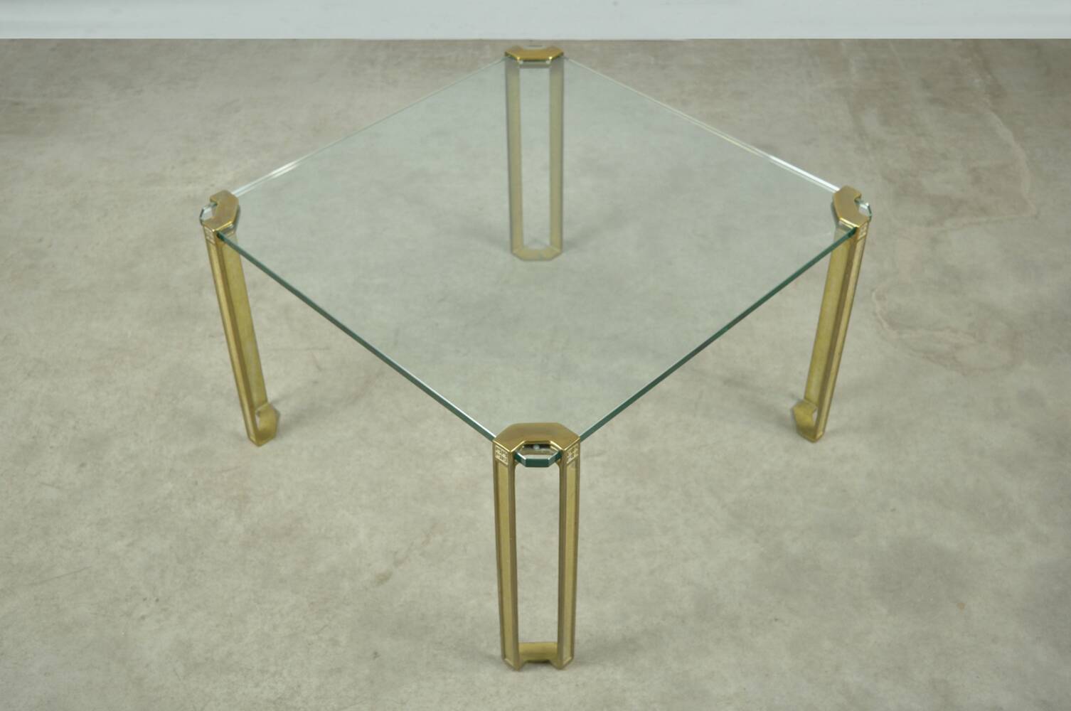 GLASS & BRASS coffee table by Peter Ghyczy, 1970s