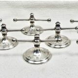 8 antique Art Deco silver-plated metal knife rests, Cailar Bayard hallmark