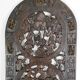 African door in carved wood and bronze of village chief Baboun, Cameroon, early 20th century