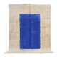 Handmade pure wool rug in blue and white, size 150/250 cm.