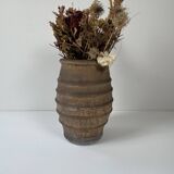 Vintage brown terracotta large vase, France, 1960.