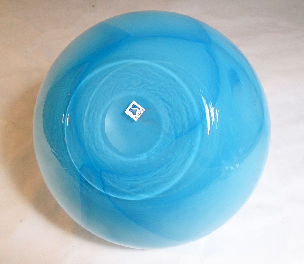 Light blue satin glass vase